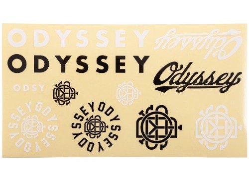 ODYSSEY ASSORTED STICKER PACK V2. (11pc) Black/White with Clear Back